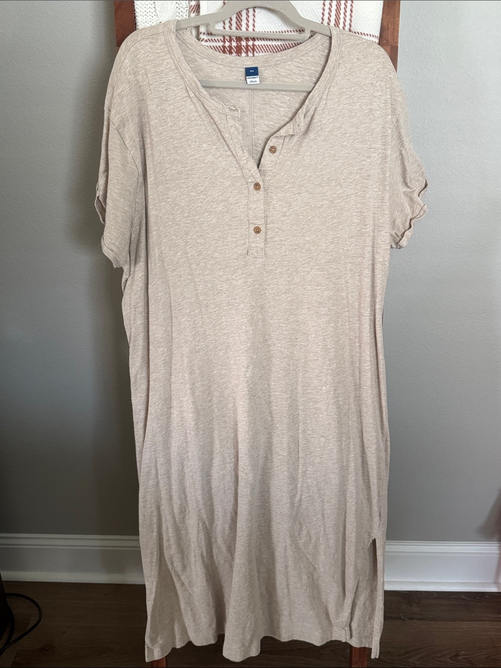 Neutral Midi T-shirt Dress